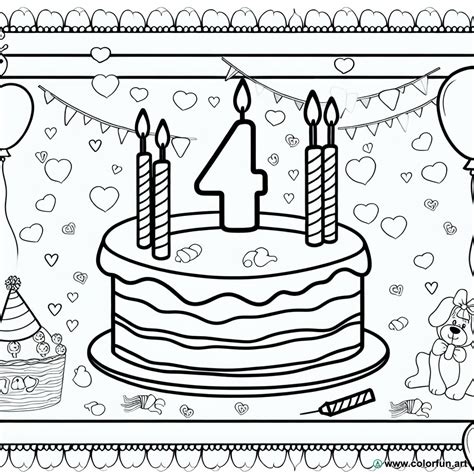 Coloriage Anniversaire 4 Ans