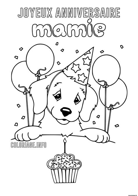 Coloriage Anniversaire Mamie