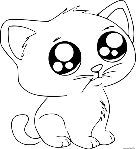 Coloriage Bebe Chat Trop Mignon French