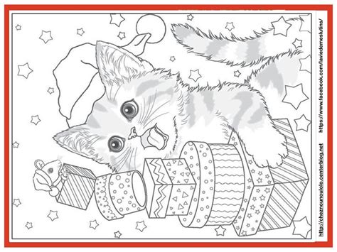 Coloriage Chat De Noel