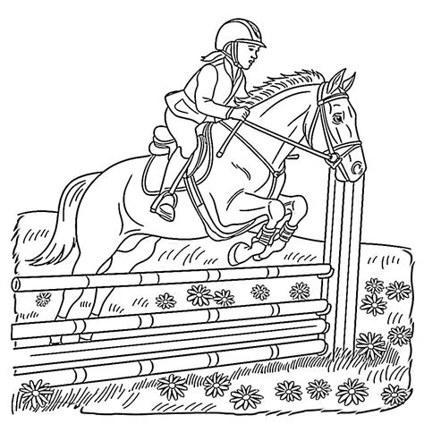 Coloriage Cheval Qui Saute