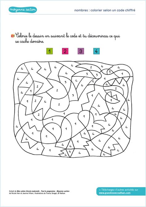 Coloriage Code Moyenne Section