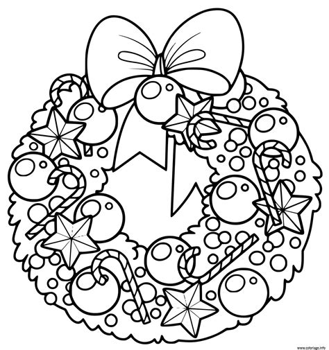 Coloriage Couronne De Noel