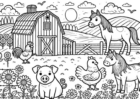 Coloriage De Ferme