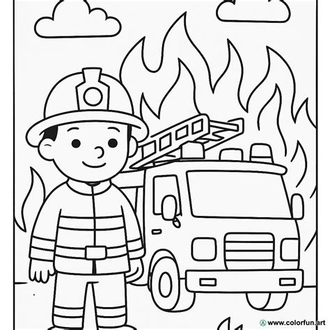 Coloriage De Pompier