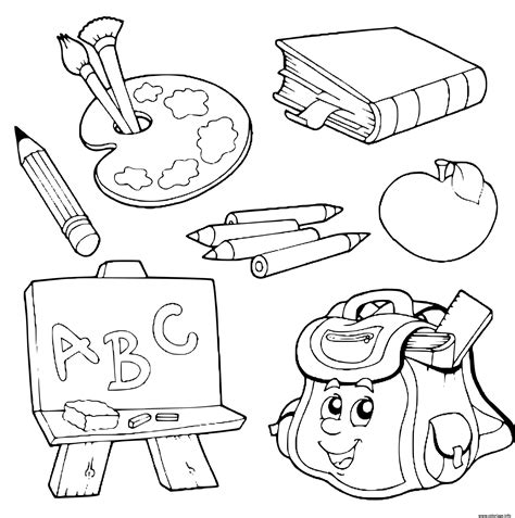 Coloriage Des Fournitures Scolaires