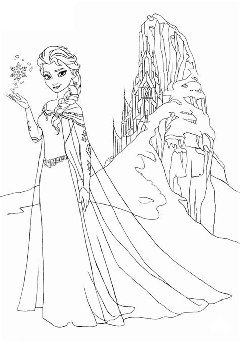 Coloriage Elsa Dans Son Palais