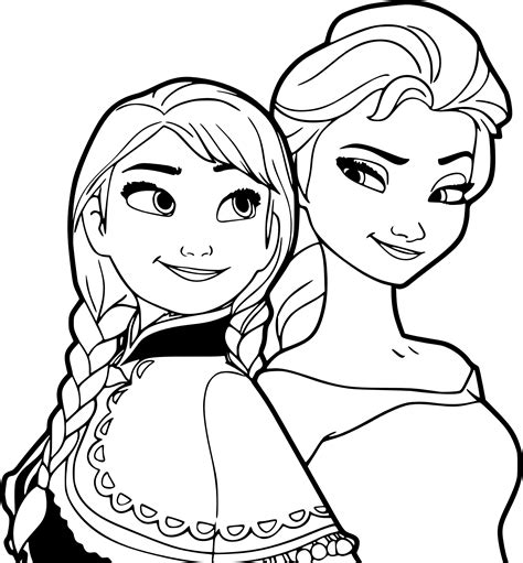 Coloriage Elsa Et Anna à Imprimer Gratuit