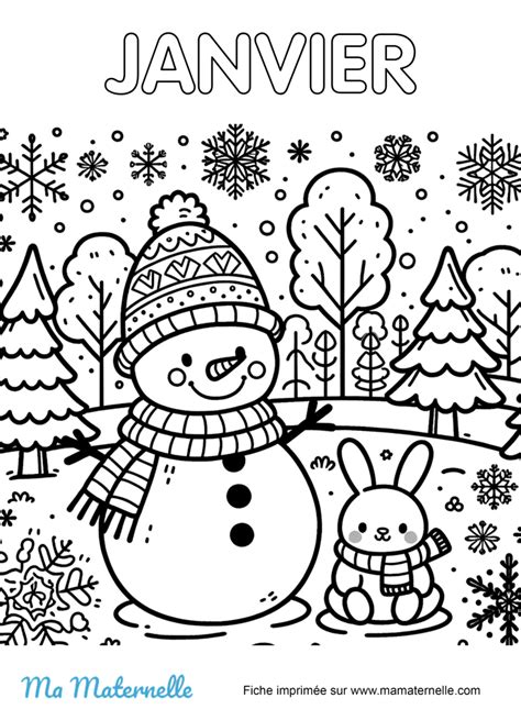 Coloriage Janvier