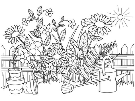 Coloriage Jardin