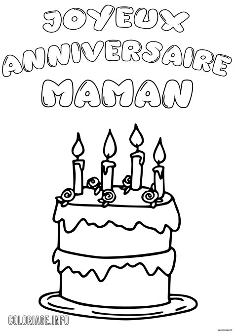 Coloriage Joyeux Anniversaire Maman Image