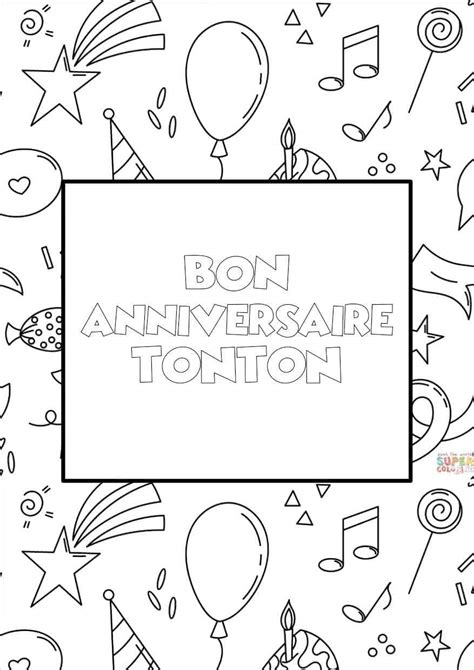 Coloriage Joyeux Anniversaire Tonton