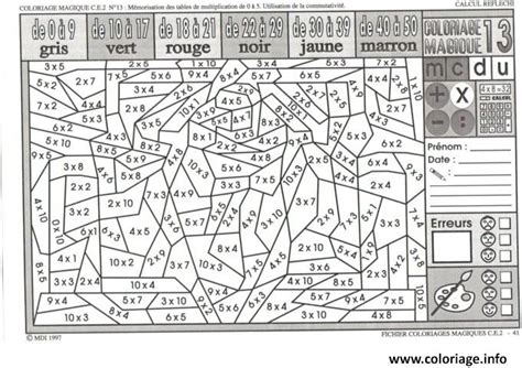 Coloriage Magique Multiplication Ce2