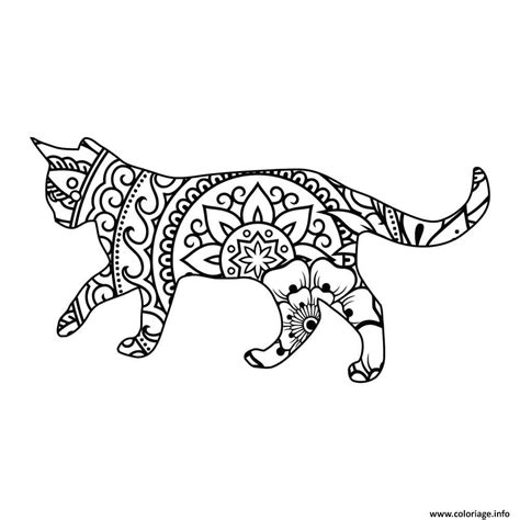 Coloriage Mandala Animaux Chat