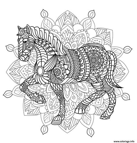 Coloriage Mandala Difficile Cheval