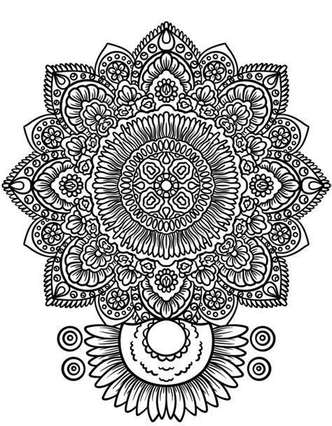 Coloriage Mandala Difficile Fleur