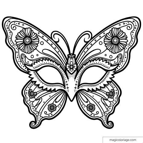 Coloriage Masque Papillon