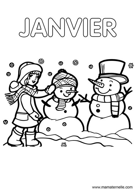 Coloriage Mois De Janvier