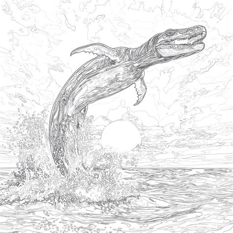 Coloriage Mosasaurus Skull