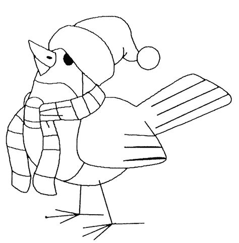 Coloriage Oiseau Hiver