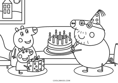 Coloriage Peppa Pig Anniversaire