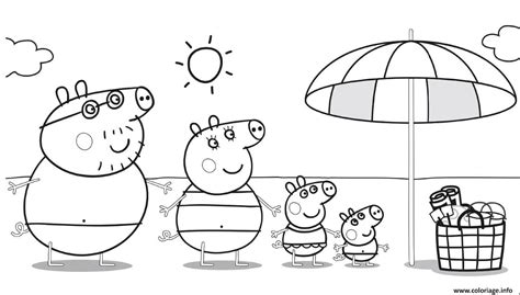 Coloriage Peppa Pig Plage In French