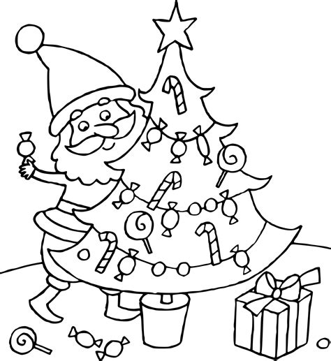 Coloriage Pere Noel Sapin