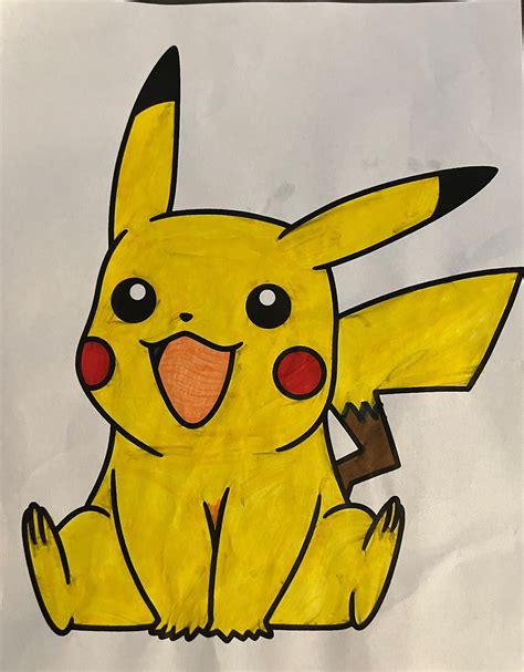 Coloriage Pikachu Etsy