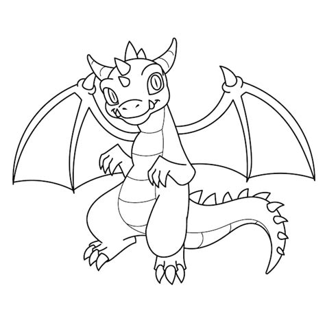 Coloriage Queue De Dragon