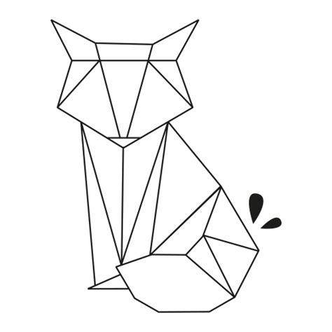 Coloriage Renard Origami