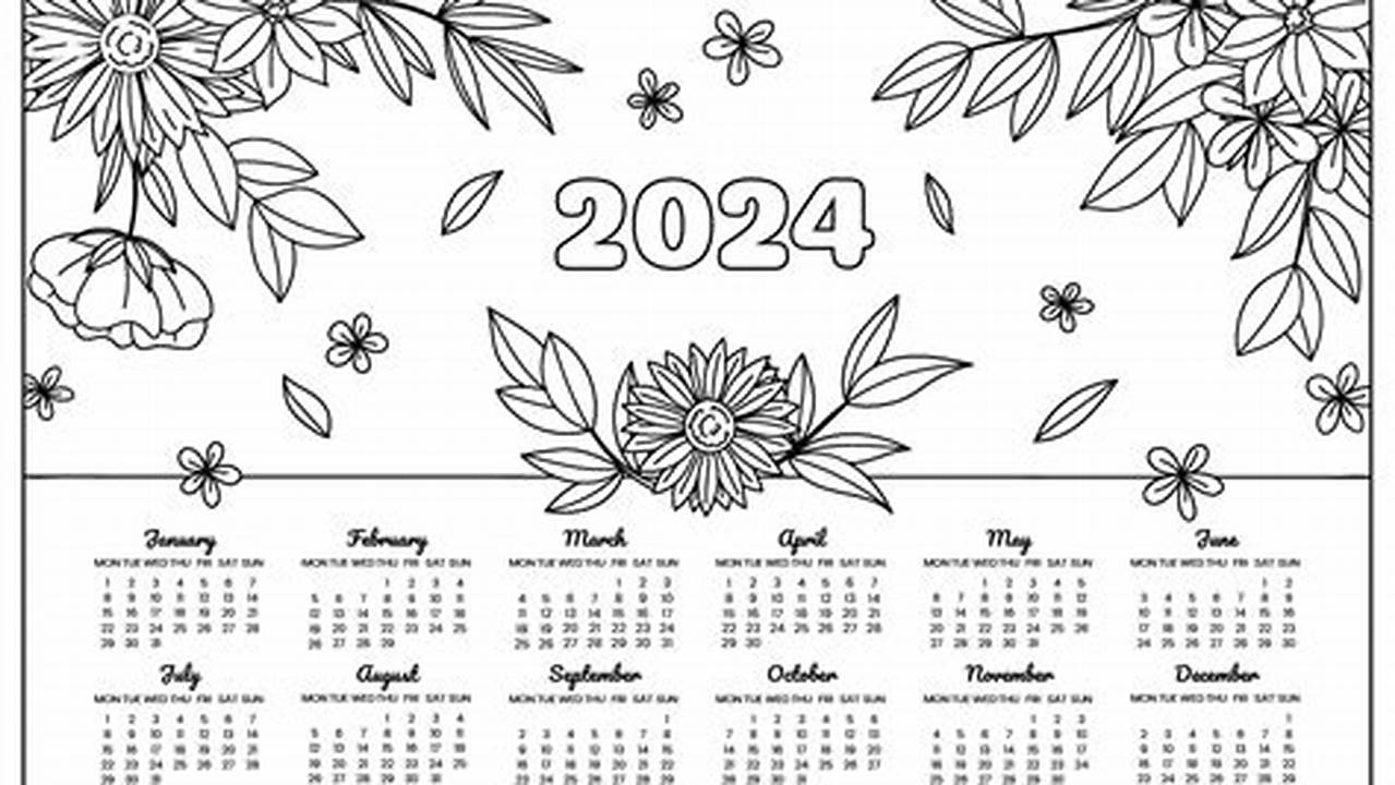 Coloring Pages Printable 2024 Calendar Pdf