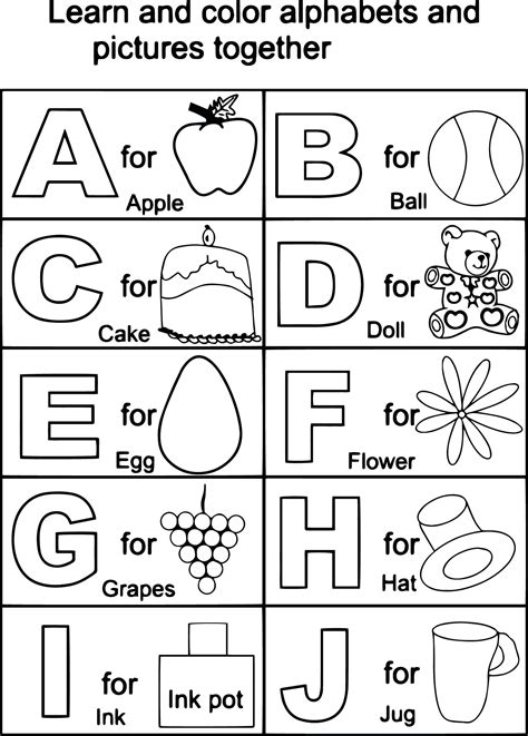 Coloring Abc Worksheets For Kindergarten Printables