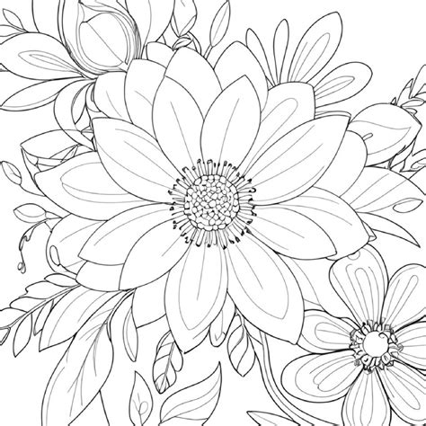 Coloring Adult Flower With Many Petals