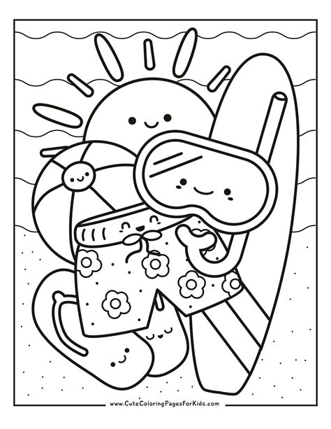 Coloring Book Pages Beach