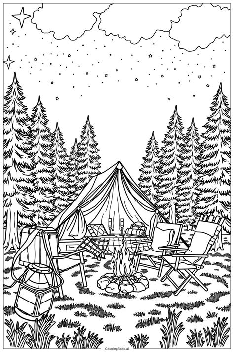 Coloring Book Pages Camping