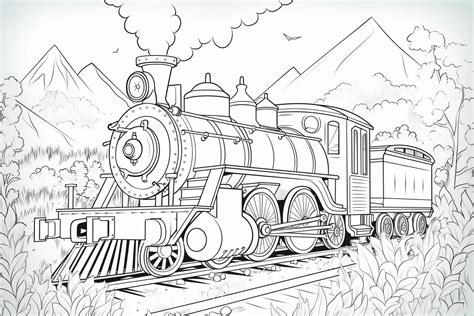 Coloring Book Pages Of Trains