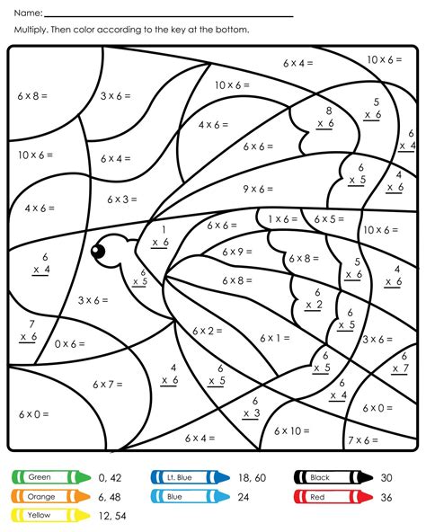 Coloring By Number Multiplication Worksheet