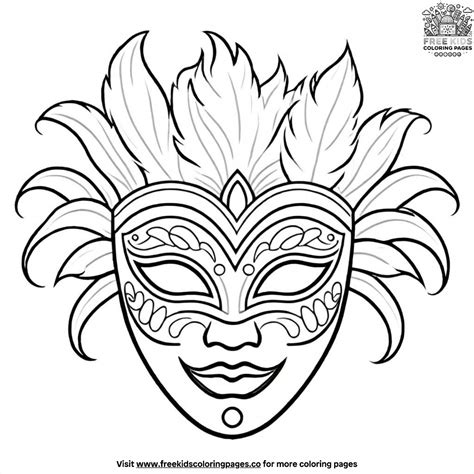 Coloring Carnival Mask For Kid