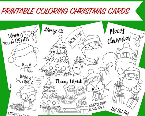 Coloring Christmas Cards Printable