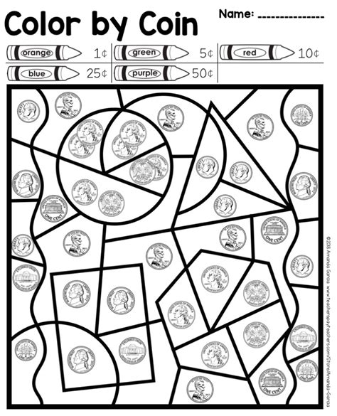 Coloring Coins Worksheet