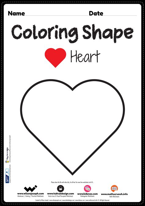 Coloring Heart Shape Worksheet For Preschool