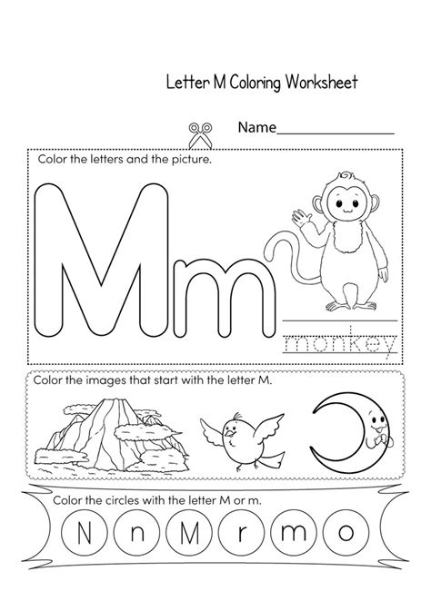 Coloring Letter M Worksheet