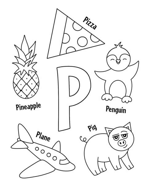 Coloring Letter P Worksheets