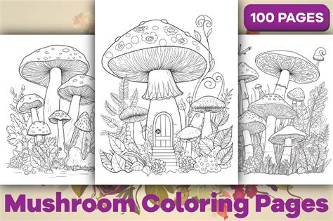 Coloring Mushroom Illustrations