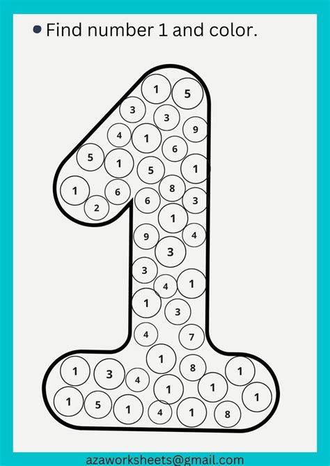 Coloring Number 1 Worksheet For Preschool