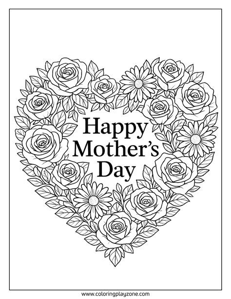Coloring Page Adult Mother Day