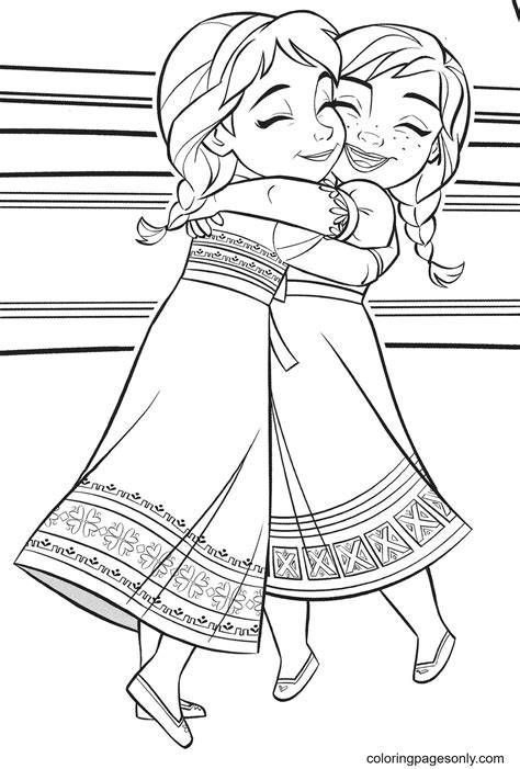 Coloring Page Anna And Elsa