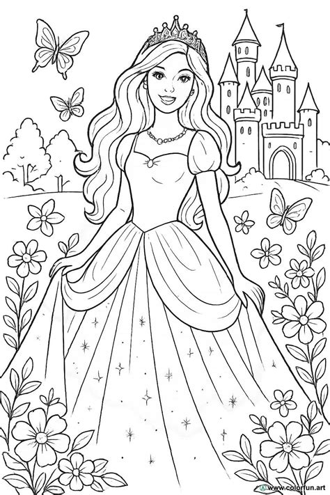 Coloring Page Barbie Princess