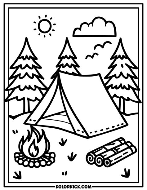 Coloring Page Camping