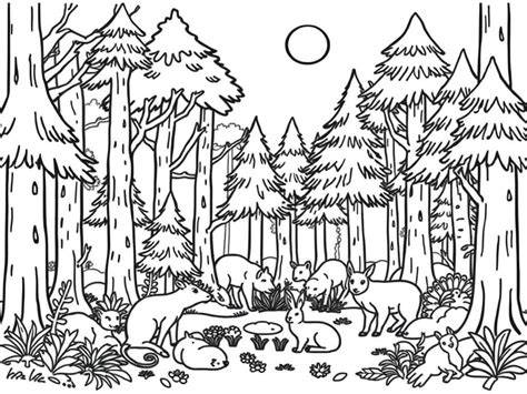 Coloring Page Forest